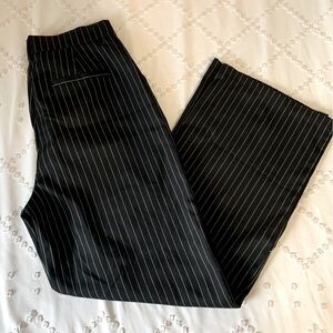 Ardene Black Pinstripe Wide Leg Pants
